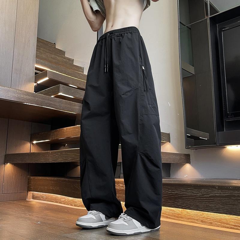 Ji Chao brand overalls men's fat loose and enlarged casual straight charging trousers