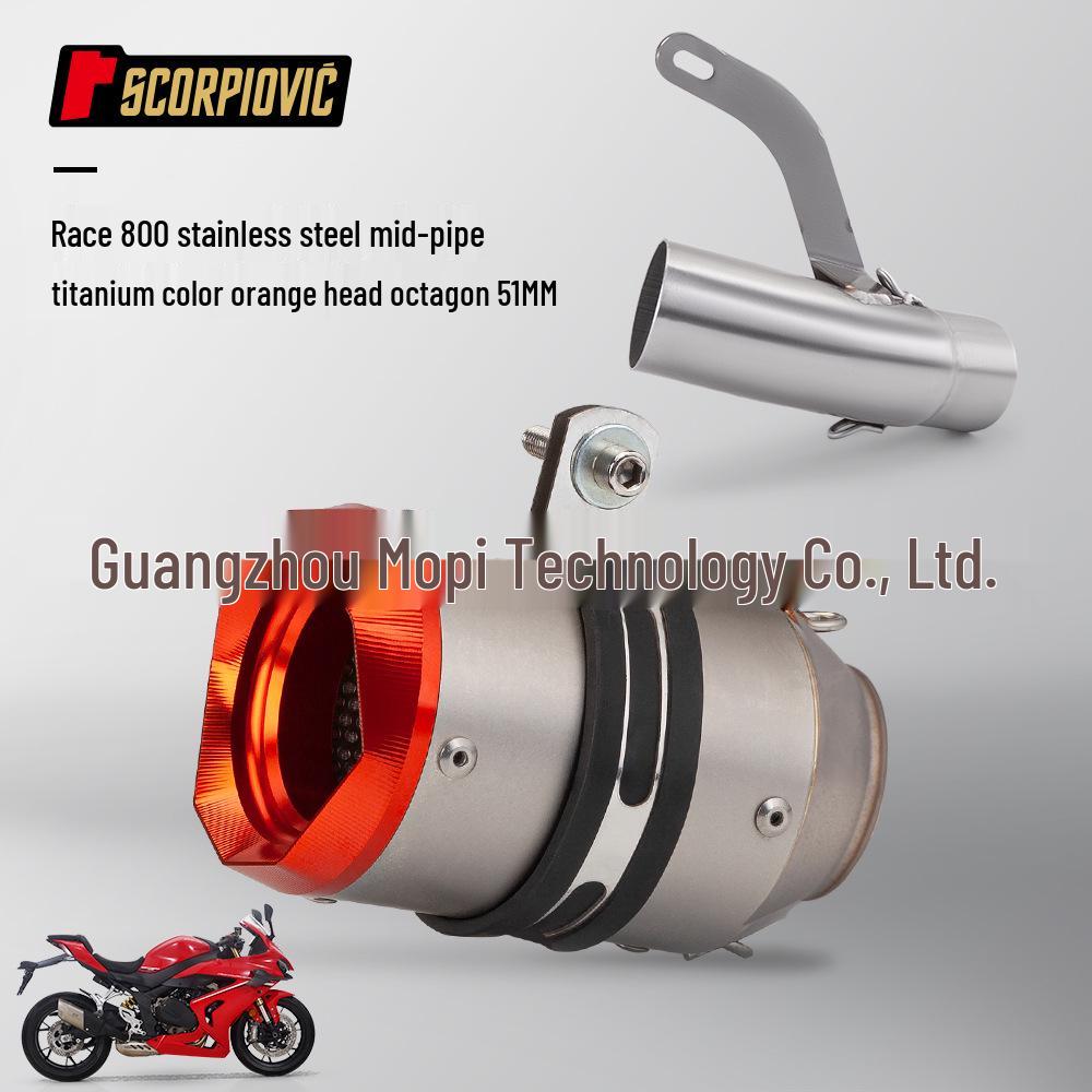 CY 800 Edelstahl Motorrad Auspuff Mittel-Heckteil-Kit, Einfache Installation