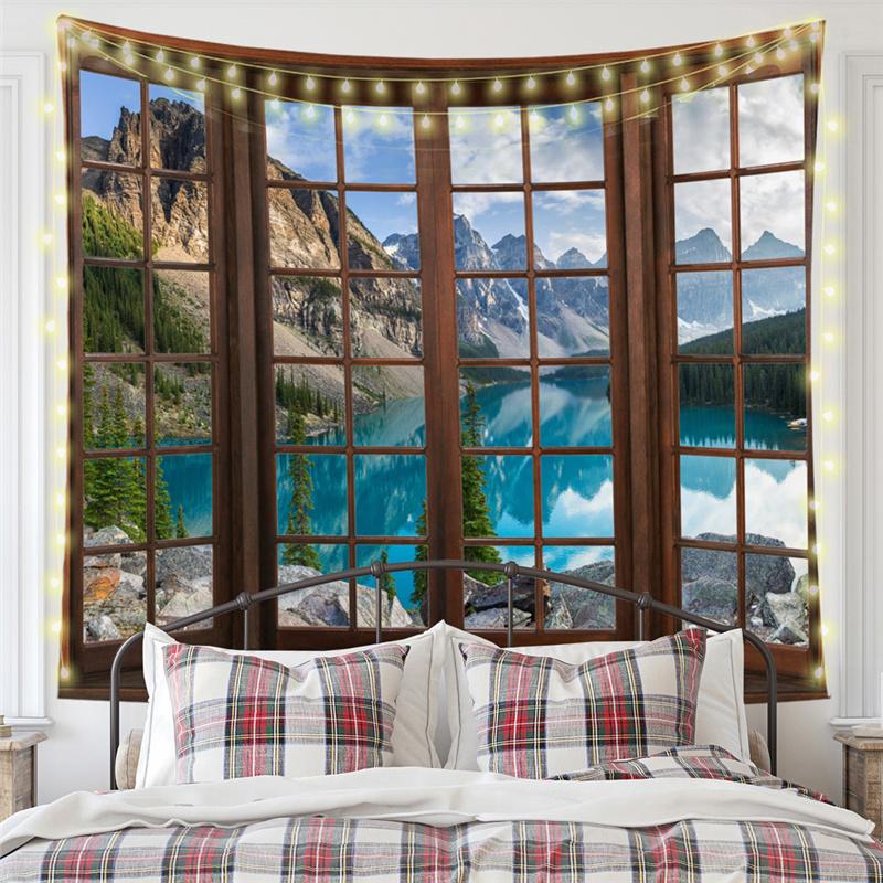 Nordic Nature Forest Landscape Mew Tapestry Background Cloth  HD Hanging Cloth Tapestry Home Decor