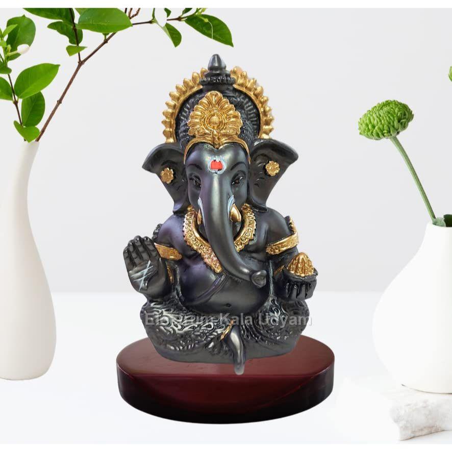 The Divine Aura of Ganesha Idol On MDF Base for Car Dashboard, Office Desk, and Festive Gifting