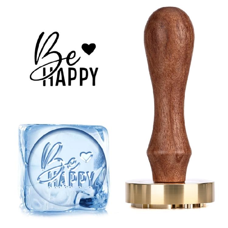 Estampador de Hielo con Mango de Madera Herramienta para Estampar Hielo Para Cócteles Postres de Chocolate Decoración de Cocina