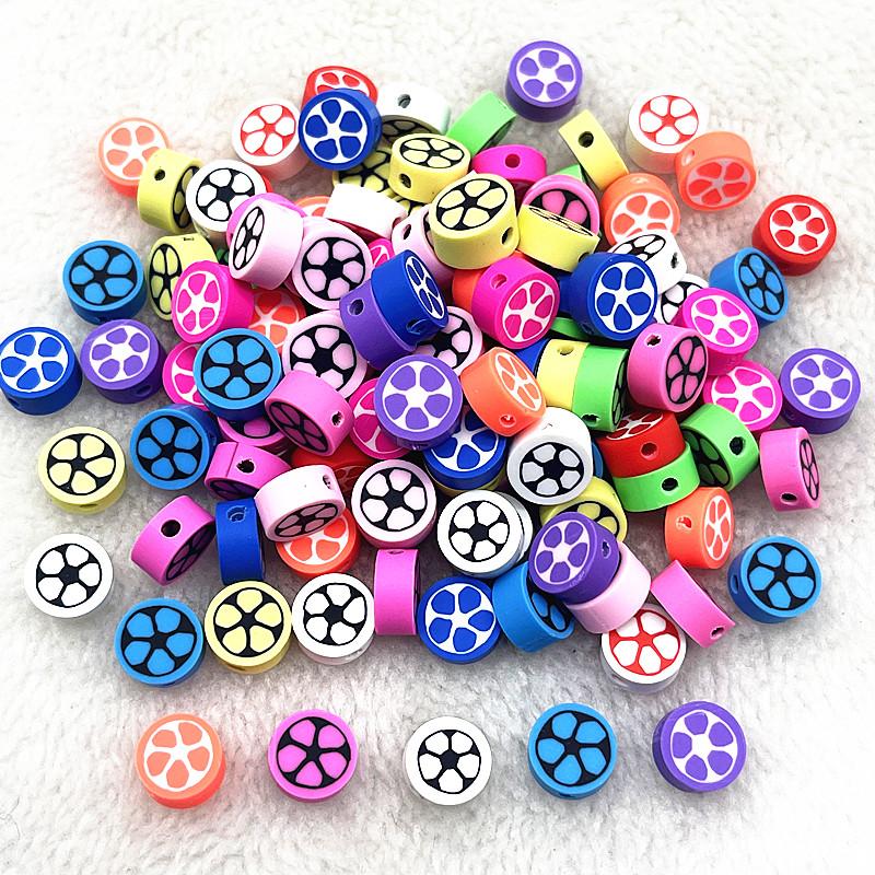 30pcs 10mm Heart Shape Fruit Beads Polymer Clay Beads Spacer Loose Beads for Jewelry Making DIY Bracelet Earring