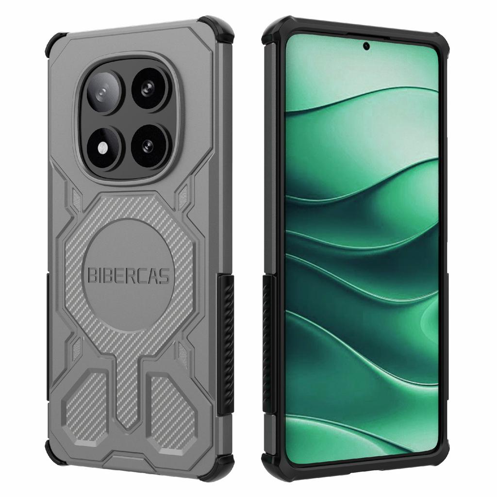 Série BIBERCAS J-16 Para Xiaomi Redmi Note 14 Pro 5G Capa Compatível com MagSafe Anti Queda TPU+PC Capa de Telefone