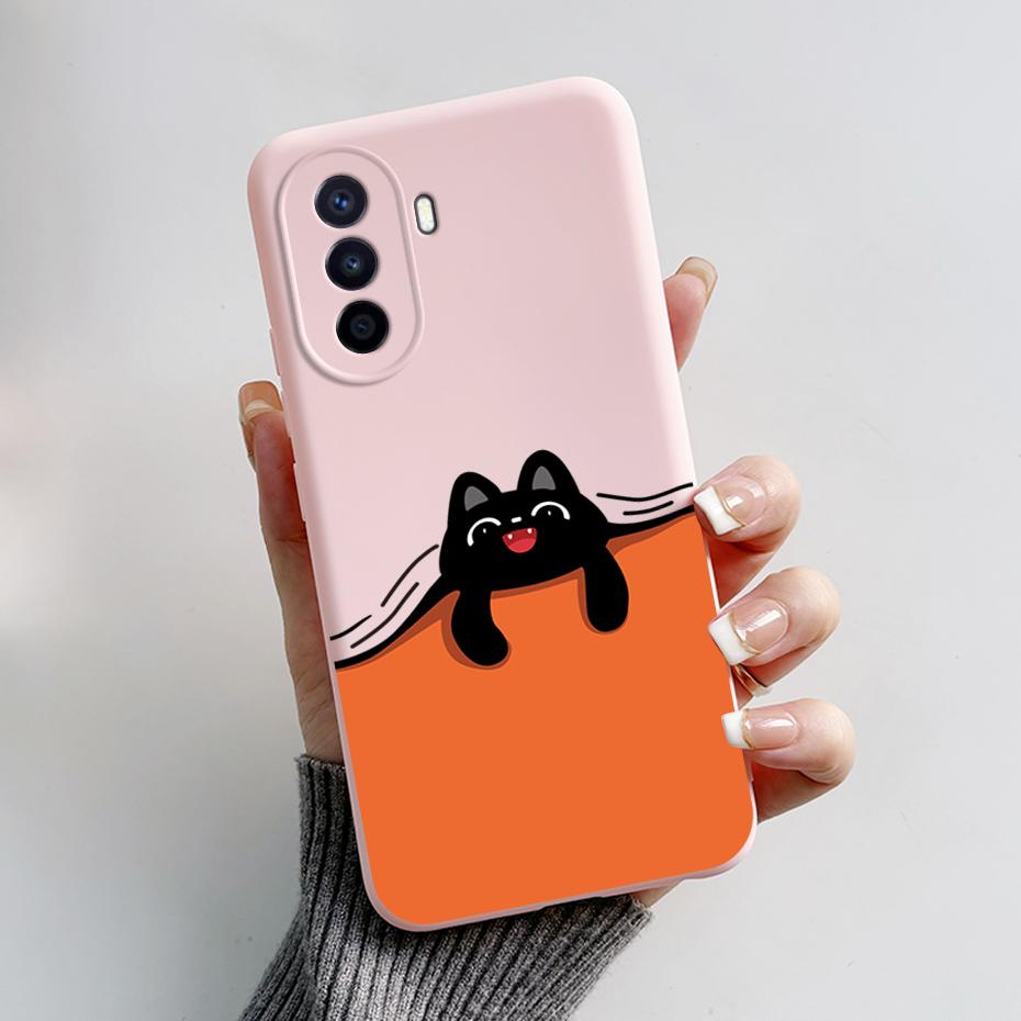 Silikon-Rückseite mit niedlichem Panda-Hasenmotiv für Huawei NOVA Y70 (6,75 Zoll).