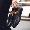 2025 Sommar Herr Casual Skor Läder Mockasiner Andningsbara Slip-on Båtskor Italienskt Lyxmärke Herr Körskor Loafers herrskor