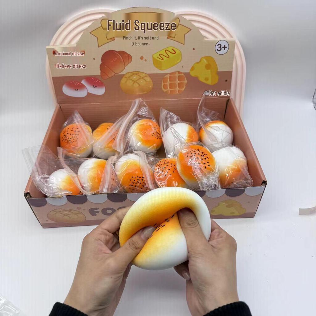 Japanese Squishy Food Stress Ball Pack: Toast, Cheese, Tofu