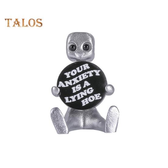 

Робот-тревожность, фигурка из смолы с надписью «Ваша тревога — лживая мотыга», вдохновляющее украшение для стола, необычный декор офиса, милая художественная игрушка, напоминание о психическом здоровье A