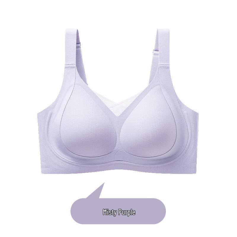 Women's Plus Size Seamless Wire-Free Push-Up Bra - Lift & Support with Breathable Side Boob Control