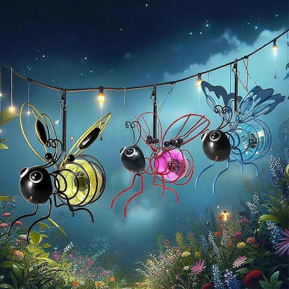 2026 New Solar Bee Hanging Lights  Waterproof Simulation Bumble Bee Solar Garden Lights, Outdoor Decor for Patio, Party, Festivals & Birthday Gifts
