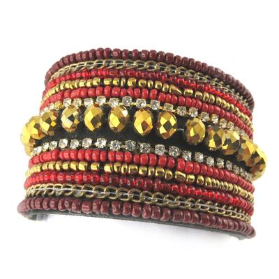 [N1129] - Designer Bracelet 'Altaï' Red Brown