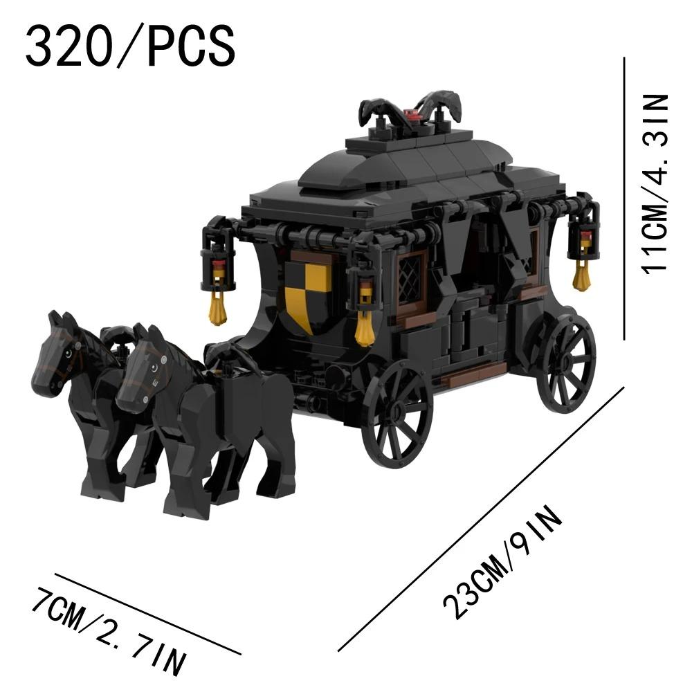 Set di Giocattoli da Assemblaggio con Mattoncini MOC Serie Carrozza Medievale Modello Città della Carrozza Giocattolo da Costruzione Fai-da-te Regalo per Festival