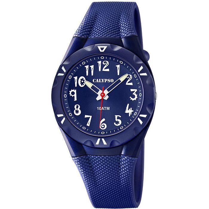 Montre enfant Calypso K6064-3 - Bracelet en polyuréthane - Etanche jusqu'à 10 ATM - Bleu