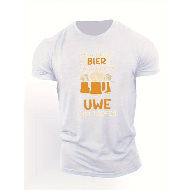 European Size Reicht Mir Das Bier Uwe Crinkle Plus Size Men's T-Shirt, PLUS SIZE
