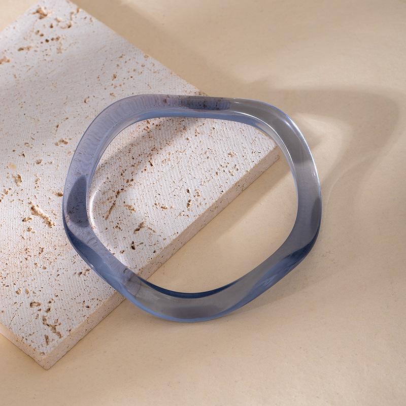 Irregular Wave Design Acrylic Bracelet Marble Pattern Smudge High-End Simple Bracelet