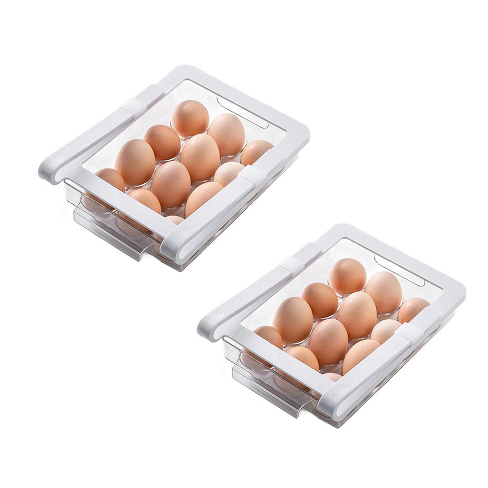 Refrigerator Drawer Organizers for Organizing For Food Under Shelf Space Two Pull Out Drawers Maximize Storage Capacity