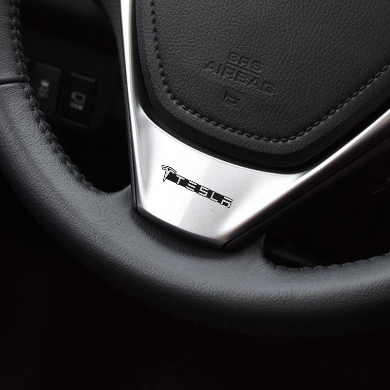 WDYEA1 5Pcs Aluminum Car Audio Speaker Badge Decal Accessories For Tesla Model-Y Model-3 Model-X Model-S Cybertruck Roadster SpaceX