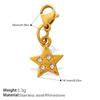 Fashion Light Luxury Diamond Star Moon Sun Lobster Buckle Pendant Stainless Steel Gold Plated DIY Versatile Accessories