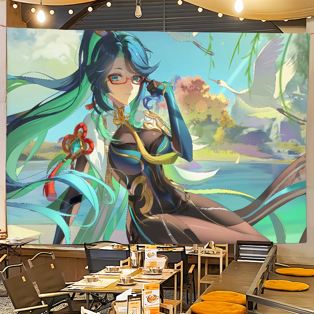 Genshin Impact Xianyun Game Art Flag For Room Dorm Camping Party Hogar Garage Living Room Bedside Wall Decor Banner Gift
