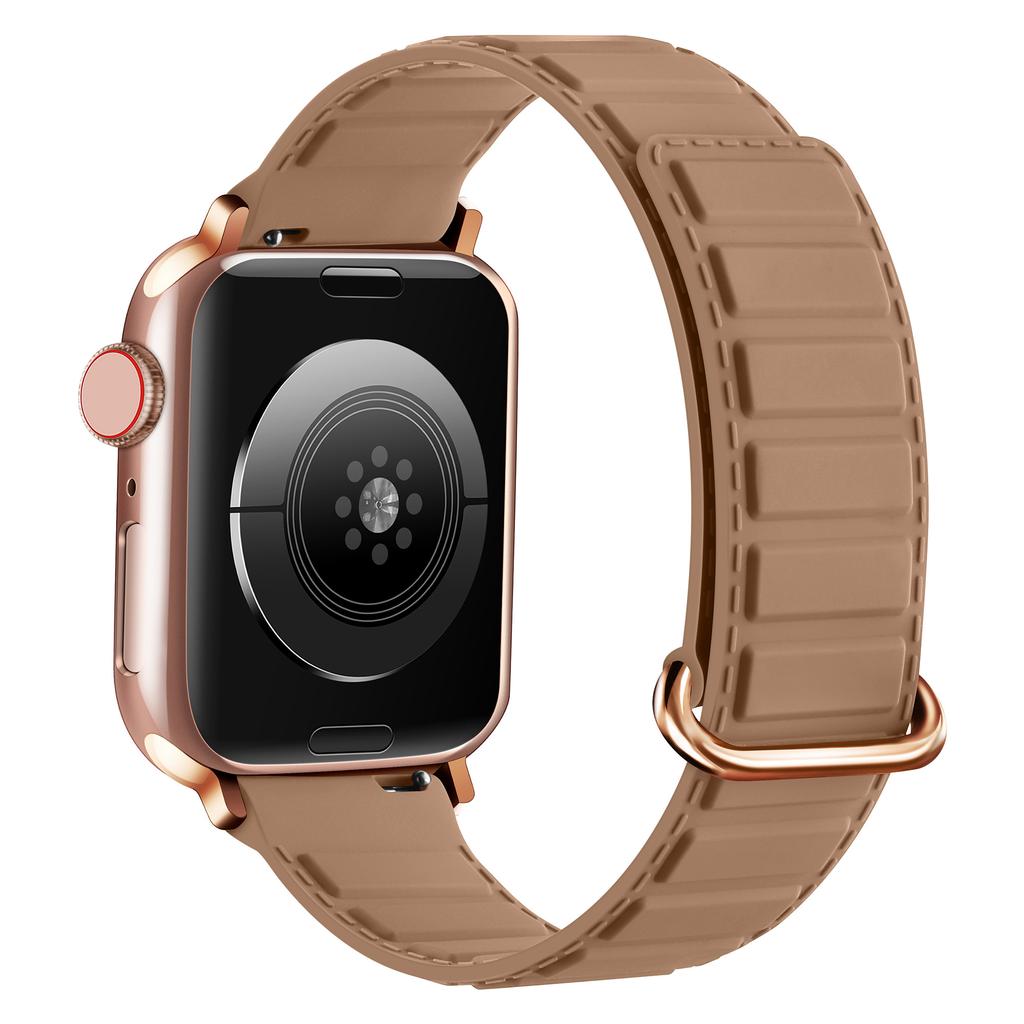 Silicone Strap for Apple Watch Ultra 3 2 1 49mm/Series 11 10 46mm/9 8 7 45mm/SE3 SE2 SE 6 5 4 44mm/3 2 1 42mm Magnetic Buckle Watch Band