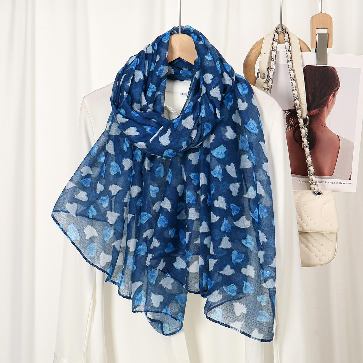 

Contrast Printed Viscose Hijab Scarf Muslim Woman Hijab Wraps Soft Lightweight Headscarf Ethnic Islam Turban 180*85Cm