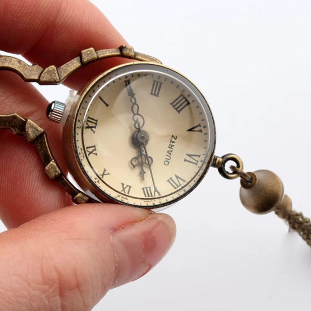Transparent Pocket Watch Ball Shape Necklace Clock Fashion Vintage Quartz Fob Jewelry Gifts