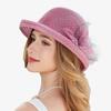 Summer Retro Style Basin Hat Women's Sunscreen Sunshade Hat Curled Topper Hat
