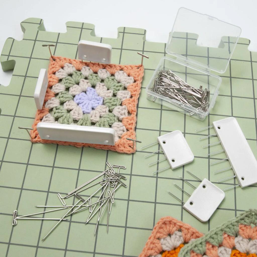 Knitting Blocking Foam Mats Extension Kit Thick Precise Blocking Board For T-Pins DIY Knitting Crochet Grandma Grid Flower Slice