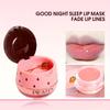 Strawberry Lip Mask with Brush Moisturizing Tinted Lip Balm Soft Smooth Lips Solid Lip Gloss Portable Lip Care Night Use Daily Use