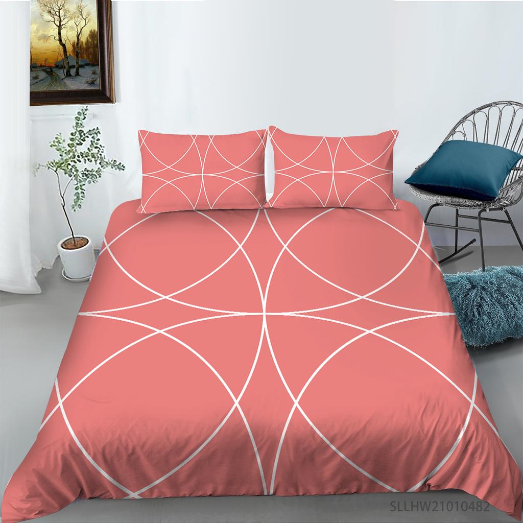 3D Bedding Set Microfiber Fabric Quilt Cover and Pillowcase 2 or 3 Pieces of Graphic Printing Full-size Washable and Comfortable Bedding