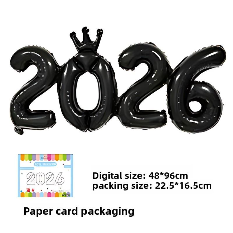 Baloane folie 2026 în formă de coroană aurie strălucitoare pentru petrecerea de Revelion