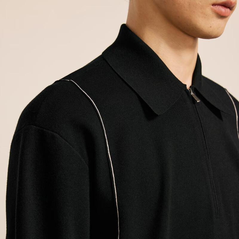 Croquis Men's H-Silhouette Collarless Long Sleeve Pullover Sweater