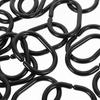 20 Pcs Quick Release Quick Hanging Curtain Hooks Black Abs Heavy Duty Snap Closure Shower Curtain Rings Plastic Sliding Bath
