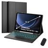 Samsung Tablet S9 FE Plus 12.4" RGB Backlit Touch Keyboard & Leather Protective Case