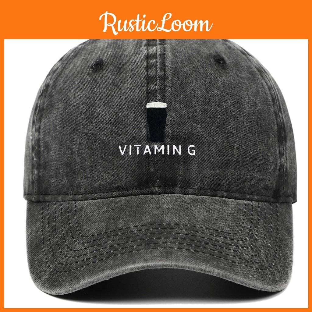 G Vitamin Letter Vintage Baseball Cap With Breathable Cotton And Brim Curved