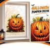 Halloween Static Cling Window Stickers Decorative Pumpkin Face Decal for Autumn Holiday Party Home Office Store Glass Wall Decor