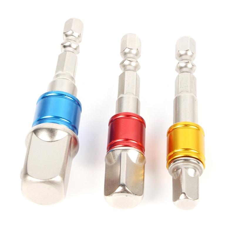 1/4in 3/8in 1/2in Stecknussadapter Schlagschrauber-Bits Sechskantschaft Bohrerbit Bohrerverlängerungsbit Stecknuss auf Bohrer Adapter