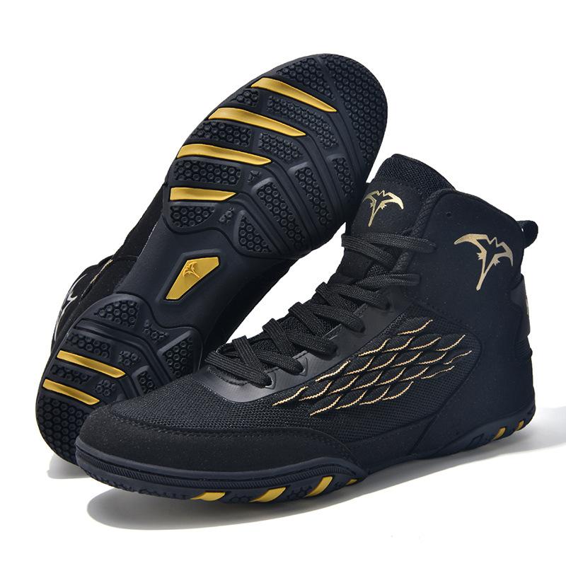 

Боксерки мужские и женские средней высоты, обувь для санда, обувь для тренировок по единоборствам с высоким голенищем, борцовки, осенние ботинки, высокие ботинки, боксерки 46 чёрный