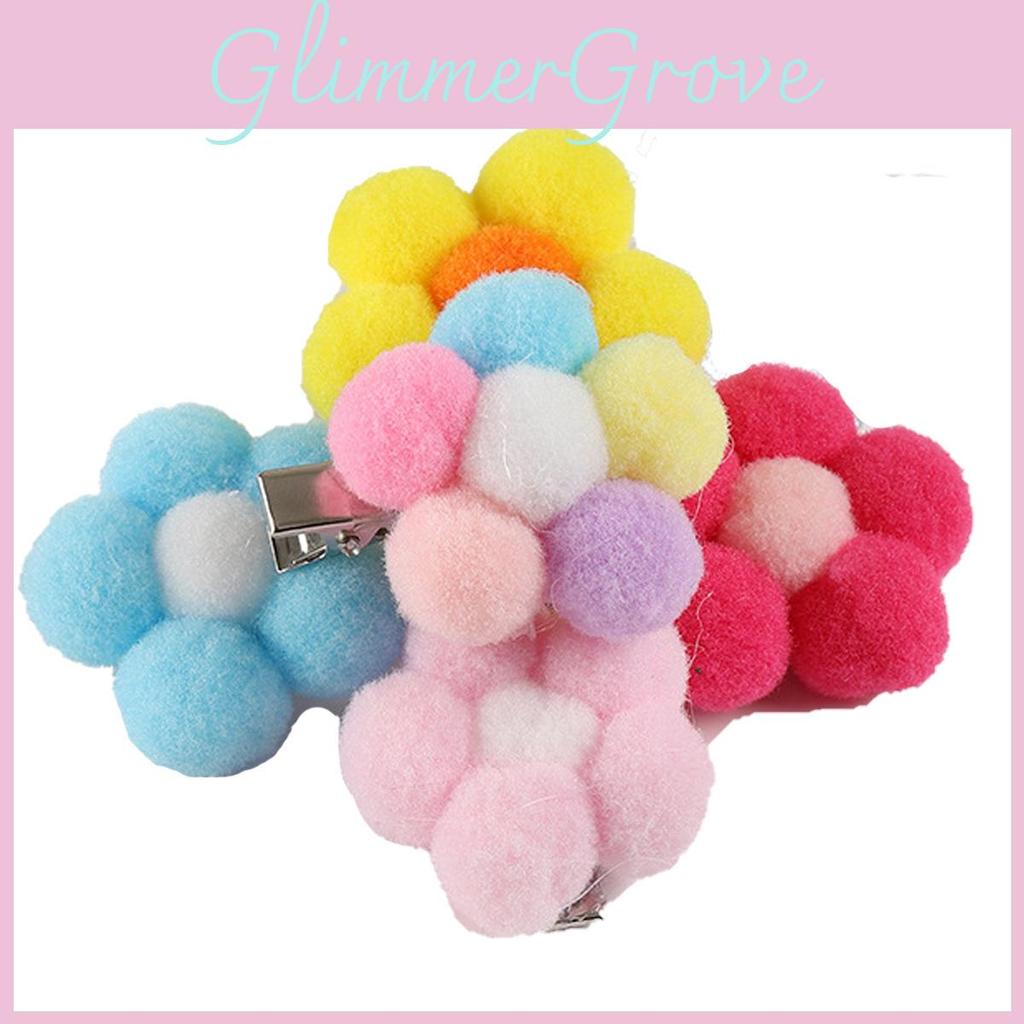 Delightful Pet Wig Accessory Collection Featuring Brown Bob Hair With Colorful Floral Clips