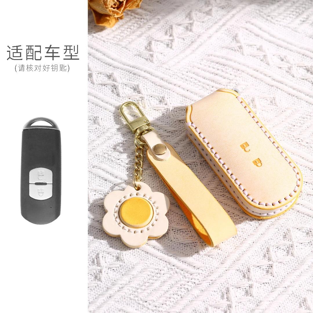 

2 3 Bottons Leather Car Key Case Cover For Mazda 2 3 5 6 Bl Bm Gj Atenza Axela Demio Cx-3 Cx3 Cx-5 Cx5 Cx7 Cx-9 Cx8 Key Fob