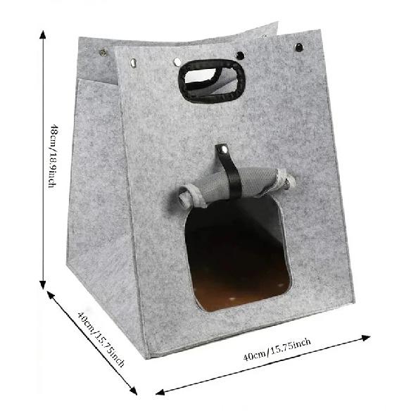 Multi-functional Pet Bed Felt Puppy Cat Washable Collapsible Cat Bed House Outdoor Pet Bag Breathable Mesh Four Seasons