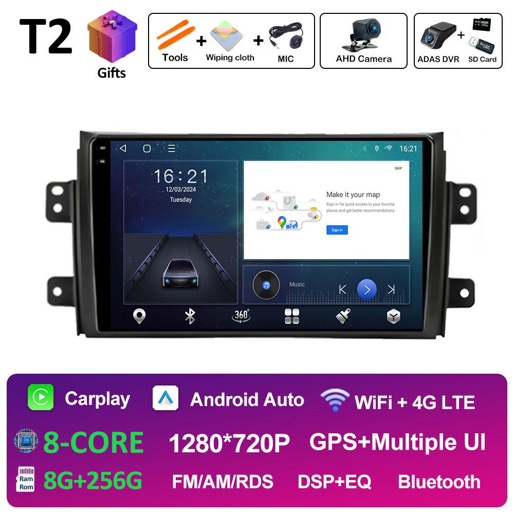 Wireless Carplay Android Intelligent System For Suzuki SX4 SX 4 2006 2007 2008 2009 - 2013 Bluetooth QLED IPS Screen Accessories