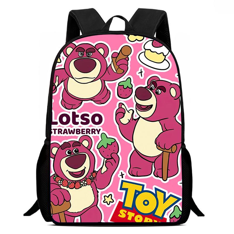 Strawberry Bear School Bag High Definition Printing Multi-Function Oxford Lightweight Backpack
