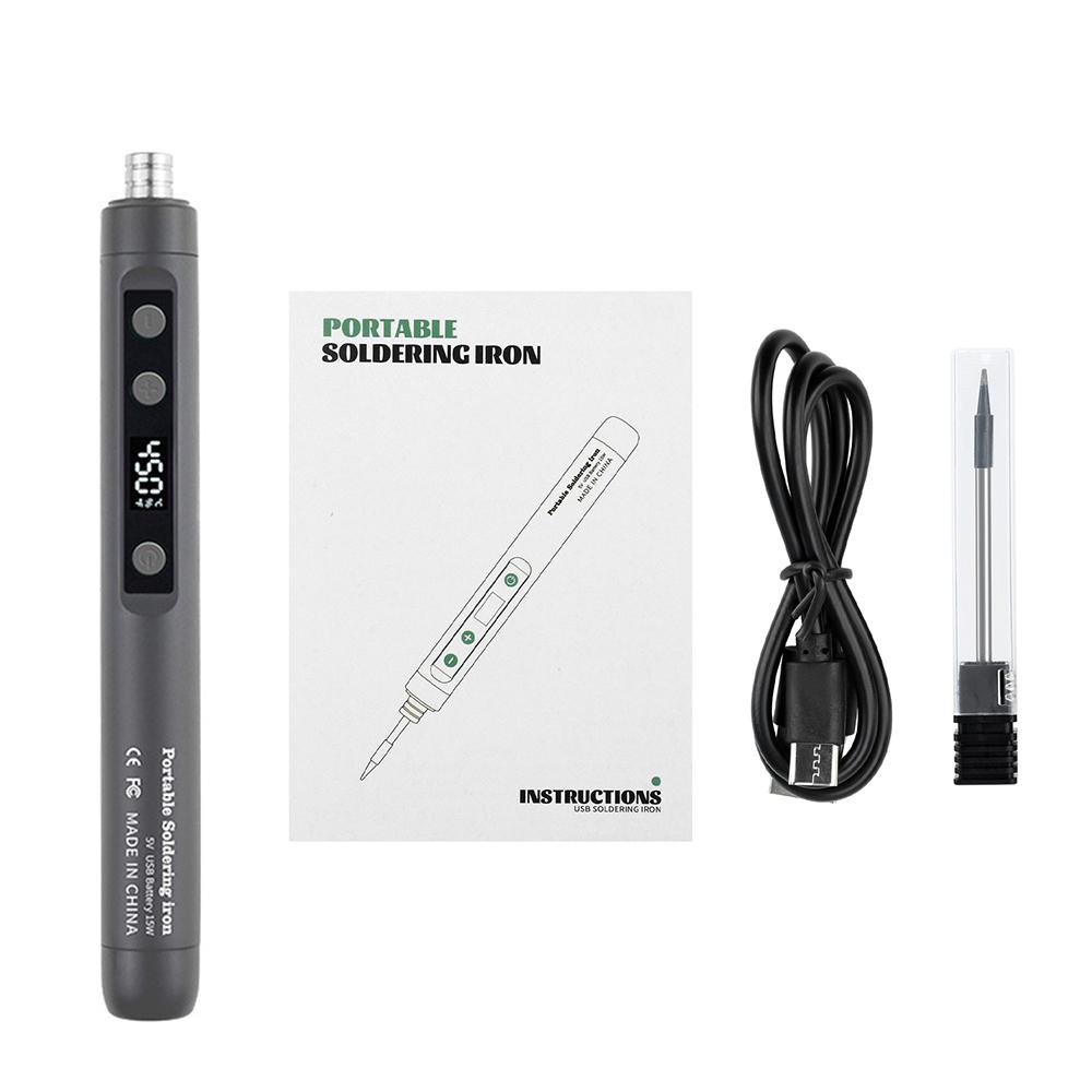 

15W USB Soldering Iron Kit intelligent Temperature Adjustable Type-C Rechargeable Rapid Heating Soldering Irons Welding Tools