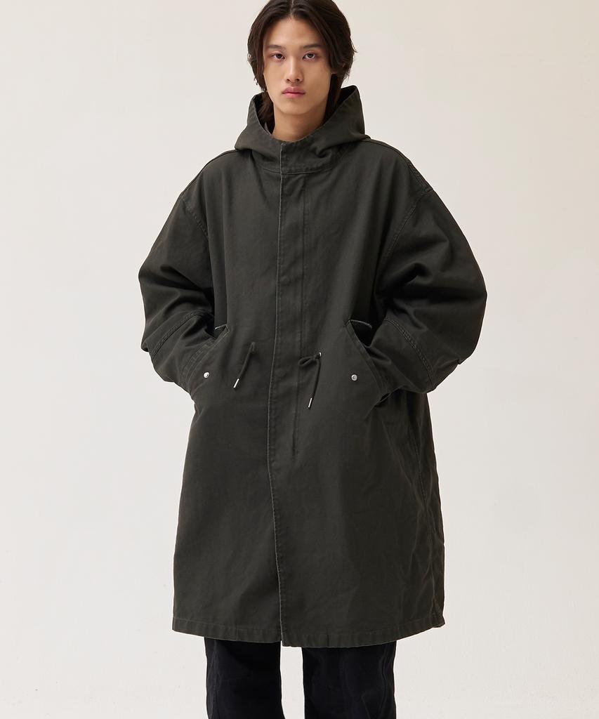 Akecii Dusty Washed Fishtail Parka_Khaki