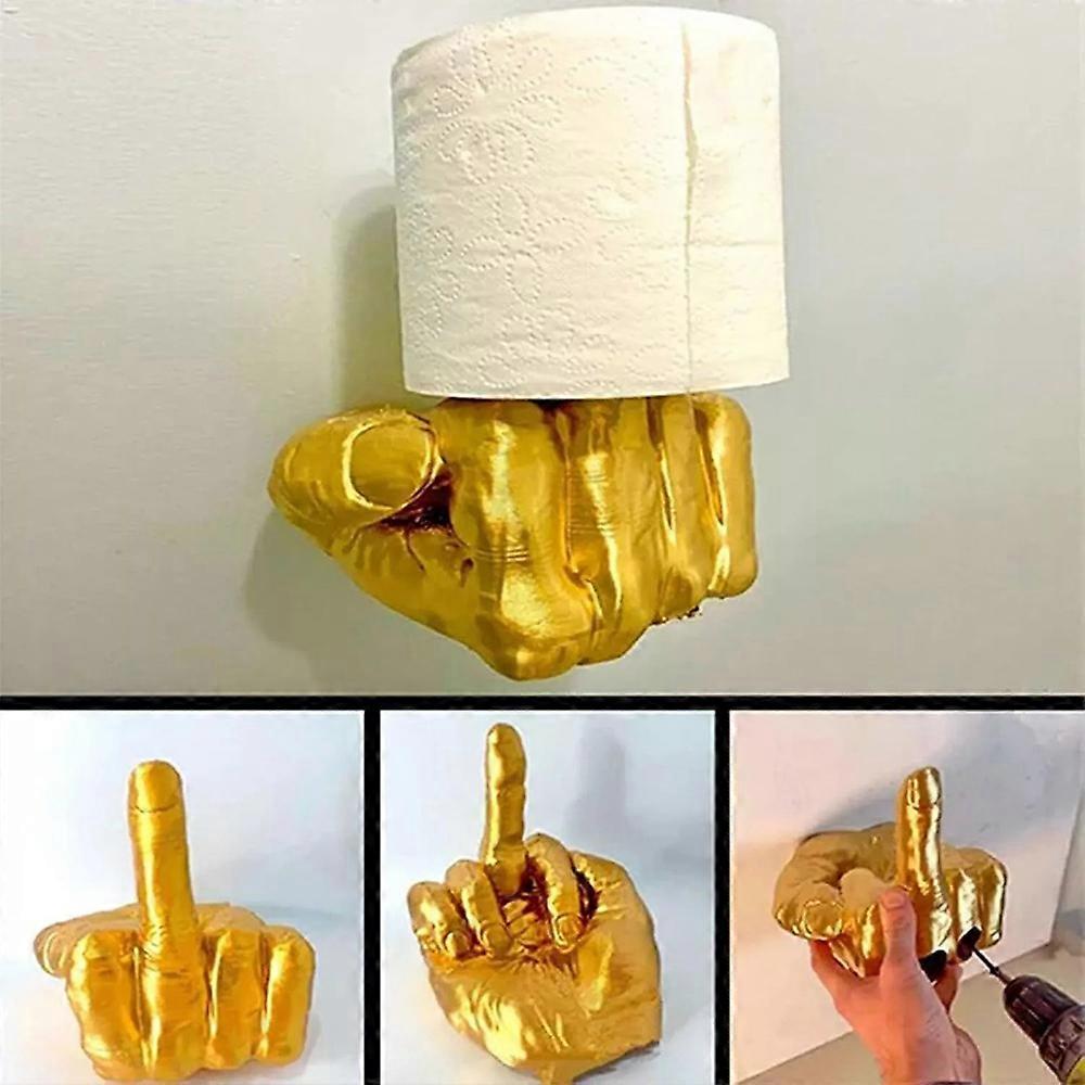 Porte-papier toilette Doigt d'honneur, Symbole d'insoumission Amusant Impression 3D Fixation murale