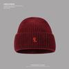 Autumn and Winter Warm Knitted Hats for Men and Women Korean Style Small Fox Embroidered Loose Big Head Circumference Woolen Hat Ins Trend