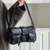 Gothic Punk Cool Women's Underarm Bag Girls Shoulder Crossbody Bags Fashion Design PU Leather Female Vintage Small Handbags Tote