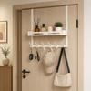 No Drill Over The Door Hook Rack Aluminum Door Organizer Hanging Hook Rack  Bedroom Organization