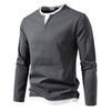 Men’s Plus Size Layered V-Neck Long Sleeve T-Shirt