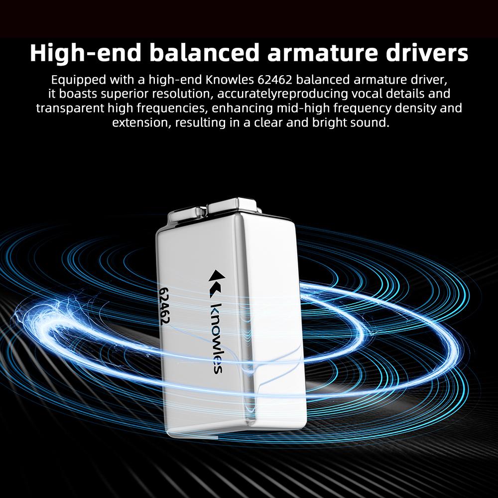 KEYSION In Ear HiFi Headphones 1DD+1 Knowles BA Hybrid Drive IEM Wired Earphones With Detachable 0.78mm 2pin 3.5mm OFC Sliver-Plated Cable